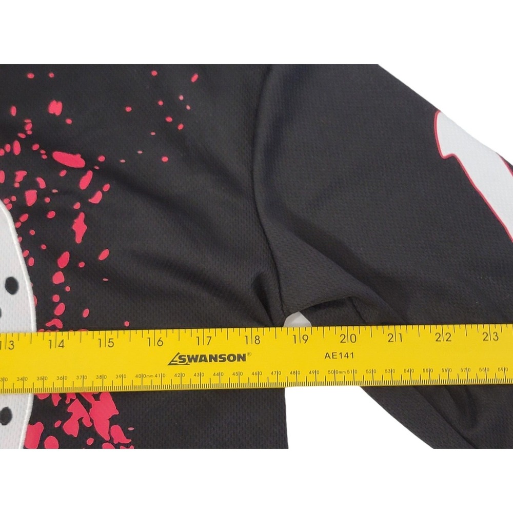 Friday the 13th Jason Voorhees Hockey Jersey Men's Size XS Shirt Black & Red - Picture 7 of 10